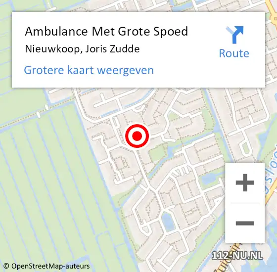 Locatie op kaart van de 112 melding: Ambulance Met Grote Spoed Naar Nieuwkoop, Joris Zudde op 27 december 2023 15:59