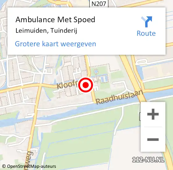 Locatie op kaart van de 112 melding: Ambulance Met Spoed Naar Leimuiden, Tuinderij op 27 december 2023 16:45