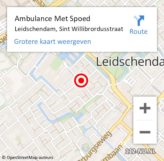 Locatie op kaart van de 112 melding: Ambulance Met Spoed Naar Leidschendam, Sint Willibrordusstraat op 27 december 2023 17:07