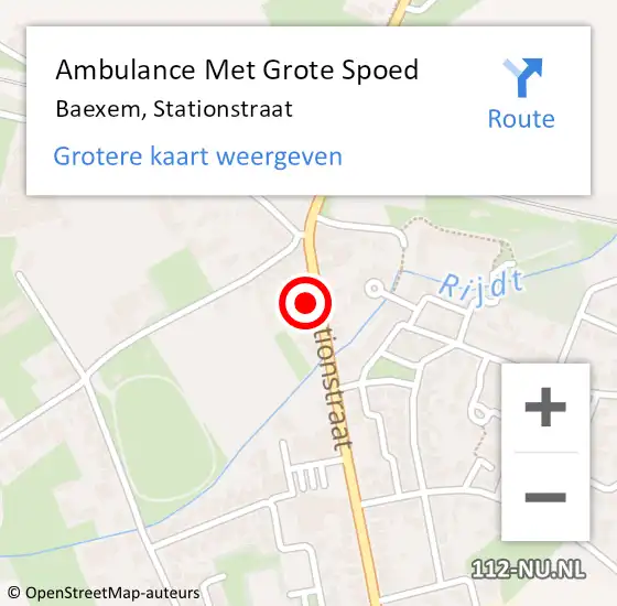 Locatie op kaart van de 112 melding: Ambulance Met Grote Spoed Naar Baexem, Stationstraat op 19 september 2014 22:22