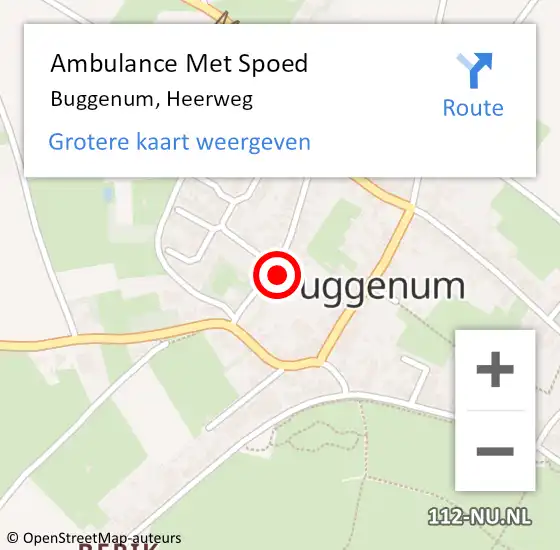 Locatie op kaart van de 112 melding: Ambulance Met Spoed Naar Buggenum, Heerweg op 27 december 2023 17:35