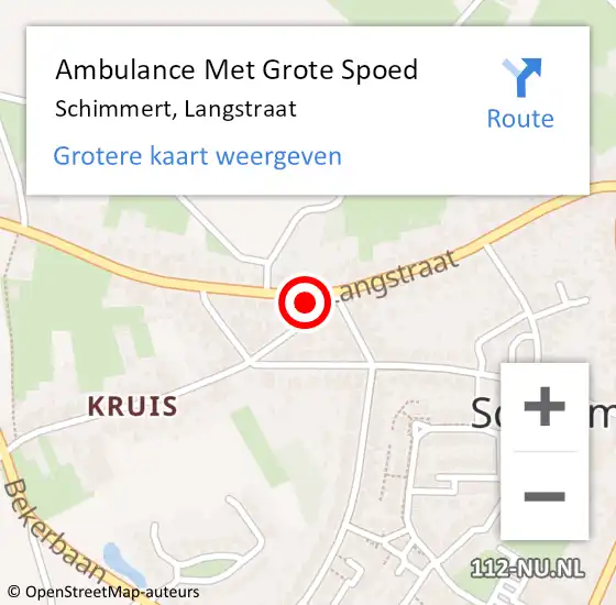 Locatie op kaart van de 112 melding: Ambulance Met Grote Spoed Naar Schimmert, Langstraat op 27 december 2023 18:45
