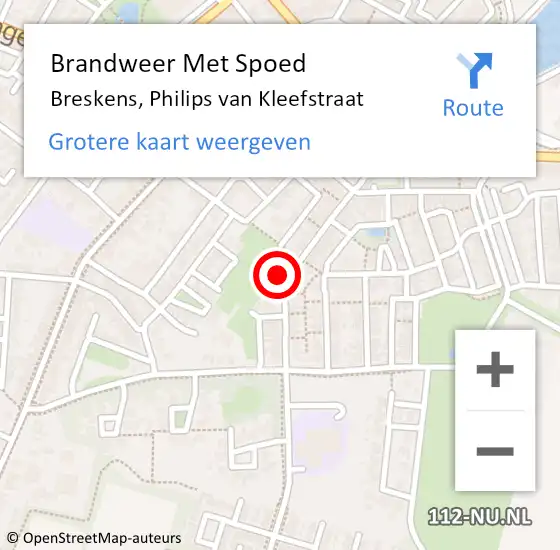 Locatie op kaart van de 112 melding: Brandweer Met Spoed Naar Breskens, Philips van Kleefstraat op 27 december 2023 19:09