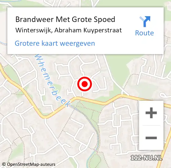 Locatie op kaart van de 112 melding: Brandweer Met Grote Spoed Naar Winterswijk, Abraham Kuyperstraat op 27 december 2023 20:10