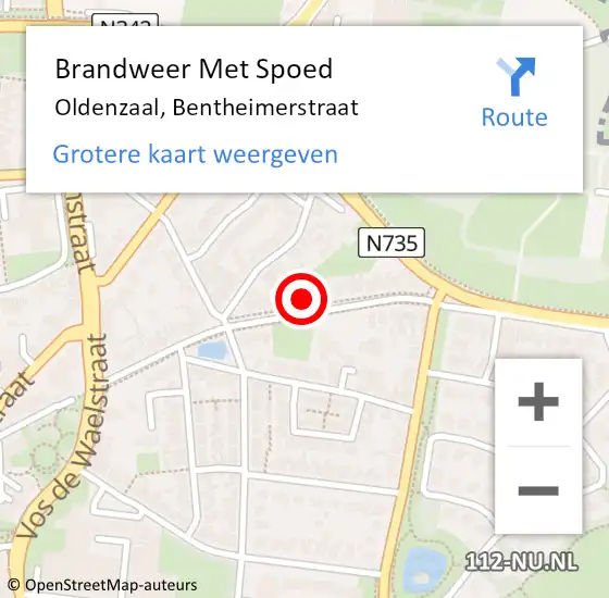Locatie op kaart van de 112 melding: Brandweer Met Spoed Naar Oldenzaal, Bentheimerstraat op 27 december 2023 20:34