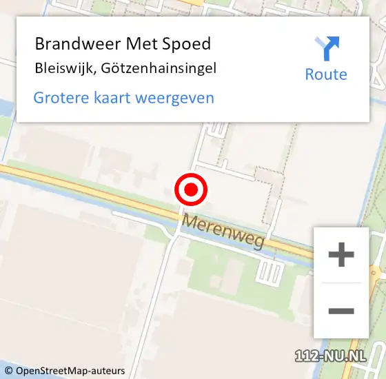 Locatie op kaart van de 112 melding: Brandweer Met Spoed Naar Bleiswijk, Götzenhainsingel op 27 december 2023 20:58