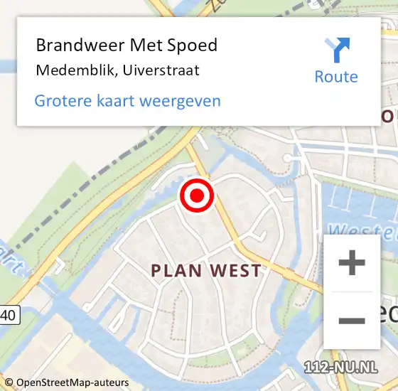 Locatie op kaart van de 112 melding: Brandweer Met Spoed Naar Medemblik, Uiverstraat op 27 december 2023 21:19