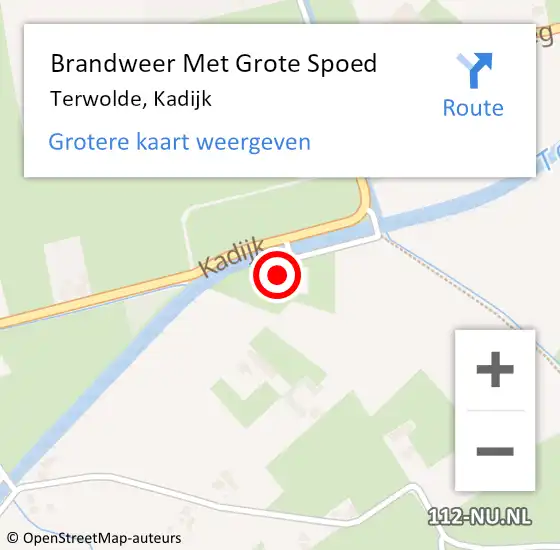 Locatie op kaart van de 112 melding: Brandweer Met Grote Spoed Naar Terwolde, Kadijk op 15 oktober 2013 07:05