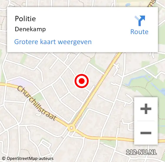 Locatie op kaart van de 112 melding: Politie Denekamp op 28 december 2023 00:14
