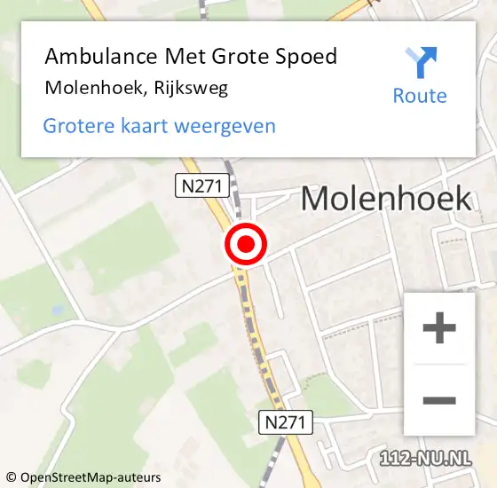 Locatie op kaart van de 112 melding: Ambulance Met Grote Spoed Naar Molenhoek, Rijksweg op 19 september 2014 23:18