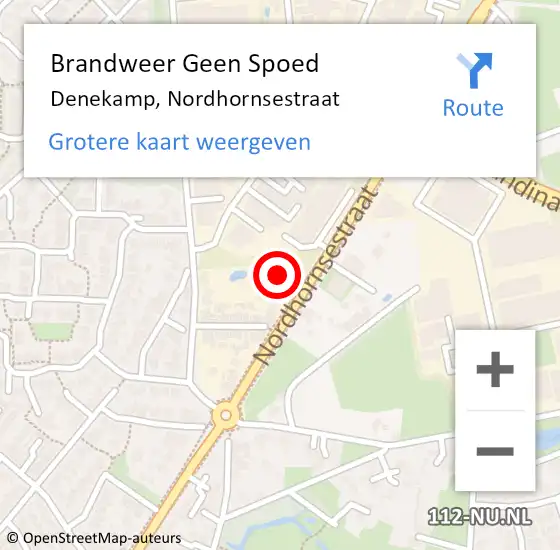 Locatie op kaart van de 112 melding: Brandweer Geen Spoed Naar Denekamp, Nordhornsestraat op 28 december 2023 00:50