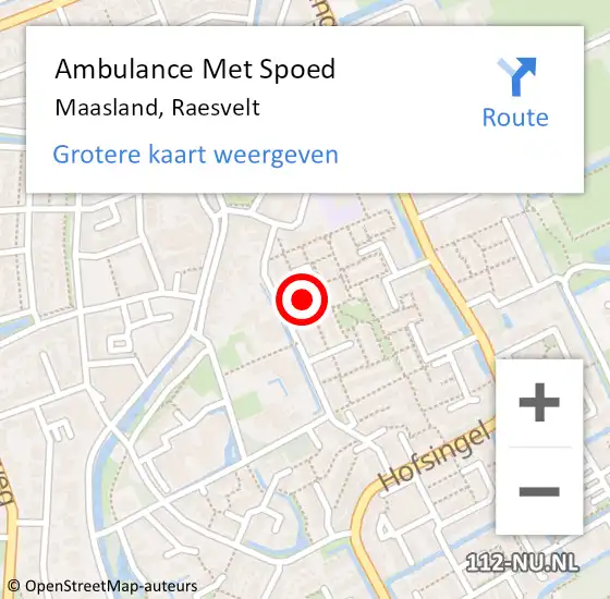 Locatie op kaart van de 112 melding: Ambulance Met Spoed Naar Maasland, Raesvelt op 28 december 2023 03:10