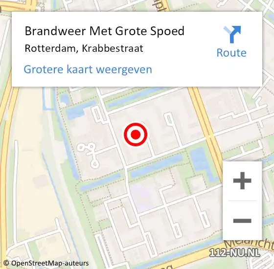 Locatie op kaart van de 112 melding: Brandweer Met Grote Spoed Naar Rotterdam, Krabbestraat op 28 december 2023 03:37