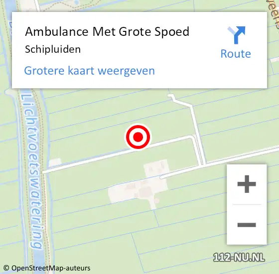 Locatie op kaart van de 112 melding: Ambulance Met Grote Spoed Naar Schipluiden op 28 december 2023 05:05