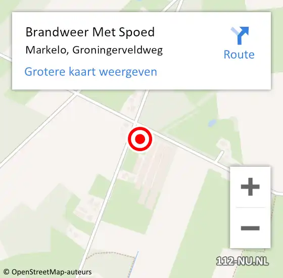 Locatie op kaart van de 112 melding: Brandweer Met Spoed Naar Markelo, Groningerveldweg op 28 december 2023 06:54