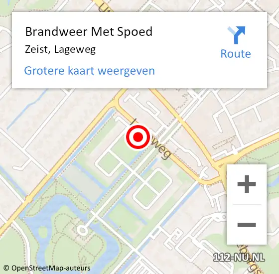 Locatie op kaart van de 112 melding: Brandweer Met Spoed Naar Zeist, Lageweg op 28 december 2023 07:57
