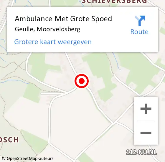 Locatie op kaart van de 112 melding: Ambulance Met Grote Spoed Naar Geulle, Moorveldsberg op 19 september 2014 23:51