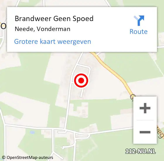 Locatie op kaart van de 112 melding: Brandweer Geen Spoed Naar Neede, Vonderman op 28 december 2023 08:20