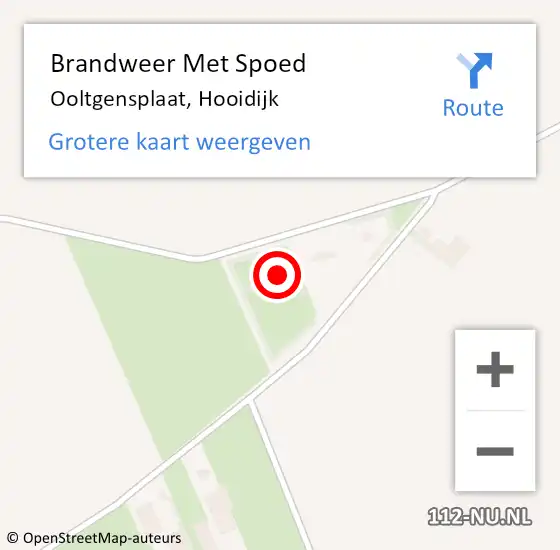 Locatie op kaart van de 112 melding: Brandweer Met Spoed Naar Ooltgensplaat, Hooidijk op 28 december 2023 09:07