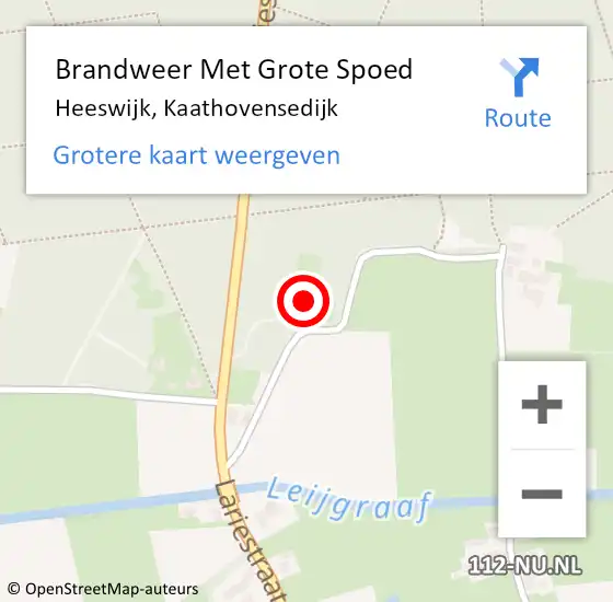 Locatie op kaart van de 112 melding: Brandweer Met Grote Spoed Naar Heeswijk, Kaathovensedijk op 28 december 2023 09:18