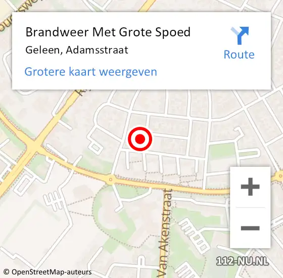 Locatie op kaart van de 112 melding: Brandweer Met Grote Spoed Naar Geleen, Adamsstraat op 28 december 2023 09:44