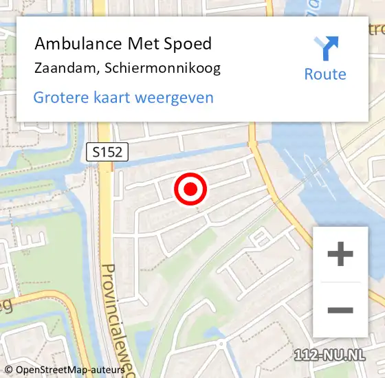 Locatie op kaart van de 112 melding: Ambulance Met Spoed Naar Zaandam, Schiermonnikoog op 28 december 2023 09:49