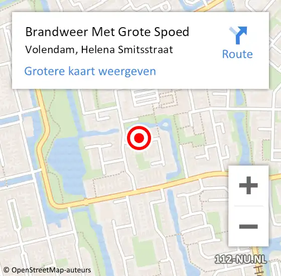 Locatie op kaart van de 112 melding: Brandweer Met Grote Spoed Naar Volendam, Helena Smitsstraat op 15 oktober 2013 07:10