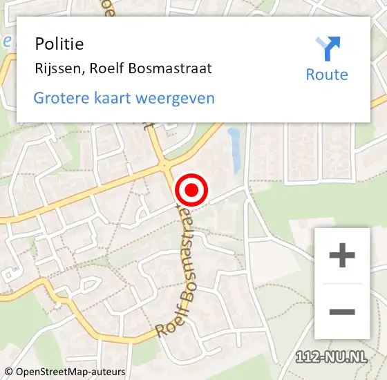 Locatie op kaart van de 112 melding: Politie Rijssen, Roelf Bosmastraat op 28 december 2023 10:27