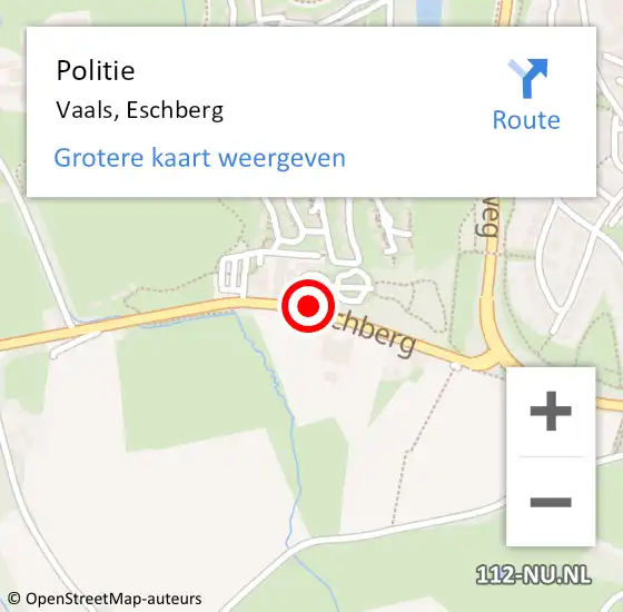 Locatie op kaart van de 112 melding: Politie Vaals, Eschberg op 28 december 2023 10:36