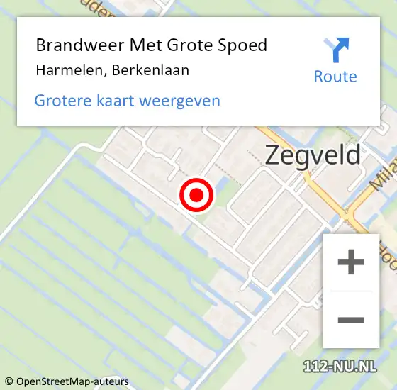 Locatie op kaart van de 112 melding: Brandweer Met Grote Spoed Naar Harmelen, Berkenlaan op 28 december 2023 10:56