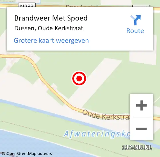 Locatie op kaart van de 112 melding: Brandweer Met Spoed Naar Dussen, Oude Kerkstraat op 28 december 2023 12:02