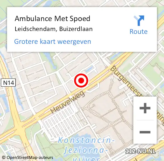 Locatie op kaart van de 112 melding: Ambulance Met Spoed Naar Leidschendam, Buizerdlaan op 28 december 2023 12:19