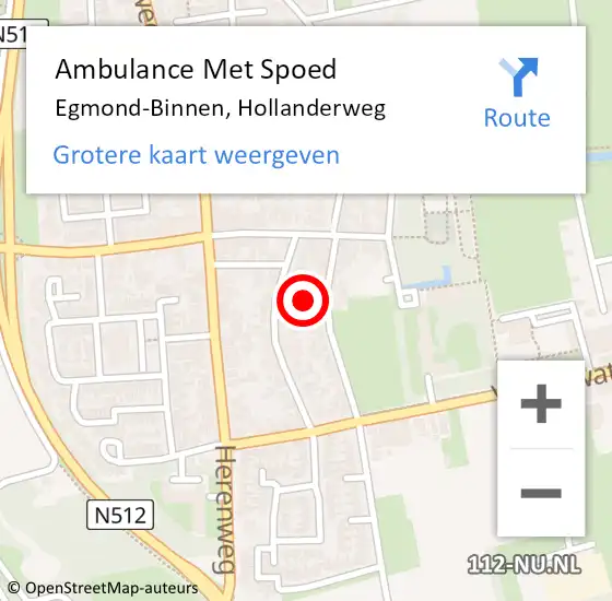 Locatie op kaart van de 112 melding: Ambulance Met Spoed Naar Egmond-Binnen, Hollanderweg op 28 december 2023 12:27