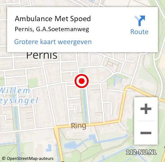 Locatie op kaart van de 112 melding: Ambulance Met Spoed Naar Pernis, G.A.Soetemanweg op 28 december 2023 12:47