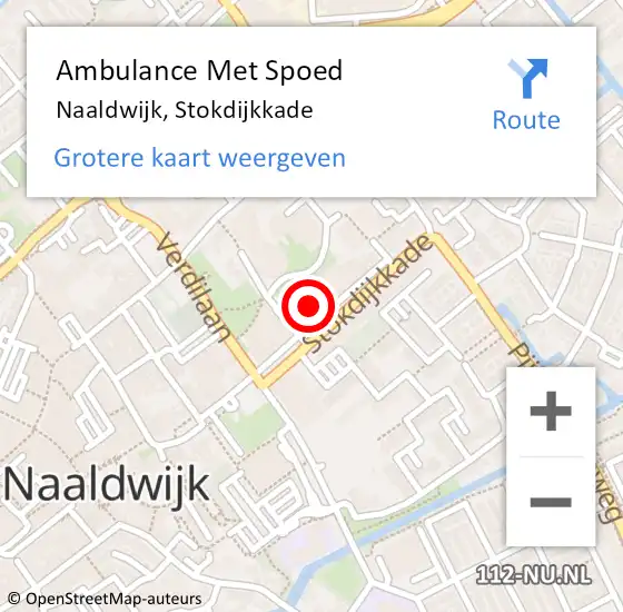 Locatie op kaart van de 112 melding: Ambulance Met Spoed Naar Naaldwijk, Stokdijkkade op 28 december 2023 12:52