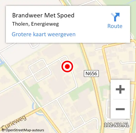 Locatie op kaart van de 112 melding: Brandweer Met Spoed Naar Tholen, Energieweg op 28 december 2023 12:58