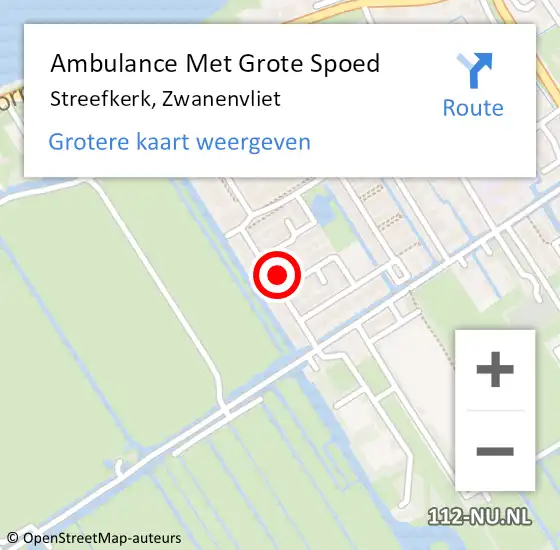 Locatie op kaart van de 112 melding: Ambulance Met Grote Spoed Naar Streefkerk, Zwanenvliet op 28 december 2023 13:11