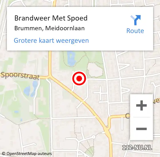 Locatie op kaart van de 112 melding: Brandweer Met Spoed Naar Brummen, Meidoornlaan op 28 december 2023 13:31