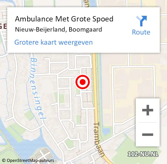 Locatie op kaart van de 112 melding: Ambulance Met Grote Spoed Naar Nieuw-Beijerland, Boomgaard op 28 december 2023 14:06