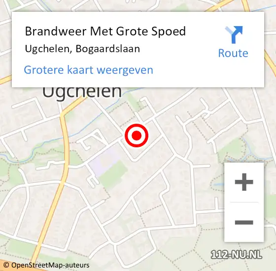 Locatie op kaart van de 112 melding: Brandweer Met Grote Spoed Naar Ugchelen, Bogaardslaan op 28 december 2023 14:11