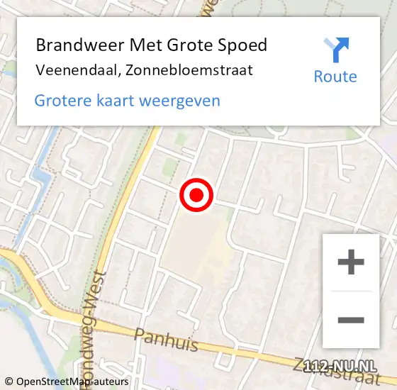 Locatie op kaart van de 112 melding: Brandweer Met Grote Spoed Naar Veenendaal, Zonnebloemstraat op 28 december 2023 14:31