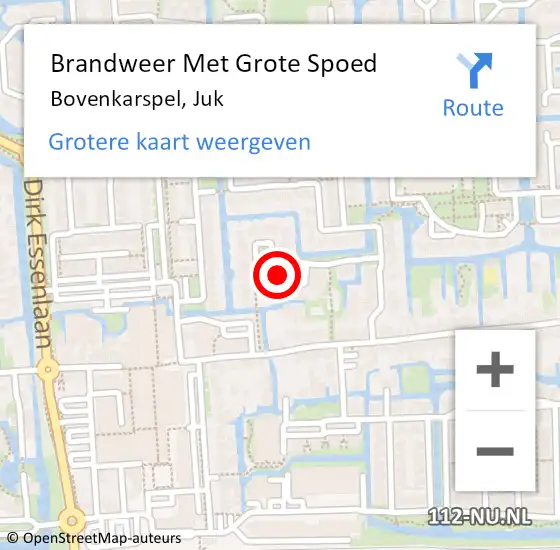 Locatie op kaart van de 112 melding: Brandweer Met Grote Spoed Naar Bovenkarspel, Juk op 28 december 2023 14:36