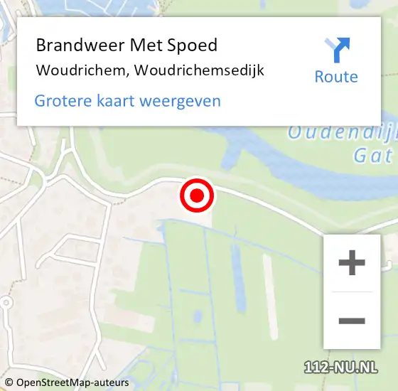 Locatie op kaart van de 112 melding: Brandweer Met Spoed Naar Woudrichem, Woudrichemsedijk op 28 december 2023 15:17