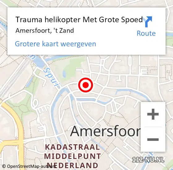 Locatie op kaart van de 112 melding: Trauma helikopter Met Grote Spoed Naar Amersfoort, 't Zand op 28 december 2023 15:59