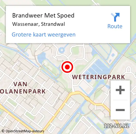 Locatie op kaart van de 112 melding: Brandweer Met Spoed Naar Wassenaar, Strandwal op 28 december 2023 16:12