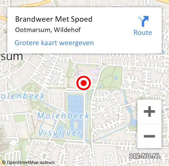 Locatie op kaart van de 112 melding: Brandweer Met Spoed Naar Ootmarsum, Wildehof op 28 december 2023 16:35