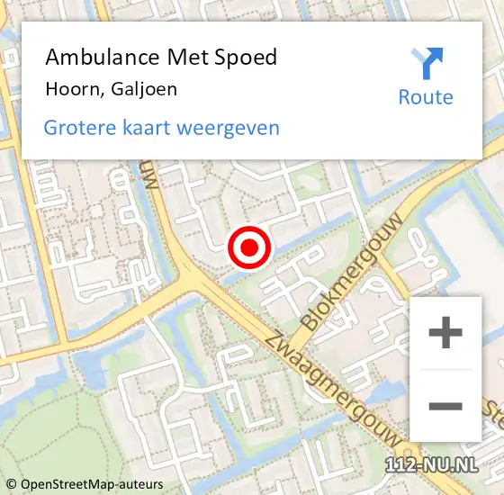 Locatie op kaart van de 112 melding: Ambulance Met Spoed Naar Hoorn, Galjoen op 28 december 2023 18:09