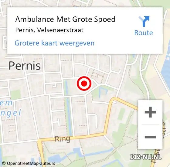 Locatie op kaart van de 112 melding: Ambulance Met Grote Spoed Naar Pernis, Velsenaerstraat op 28 december 2023 18:17