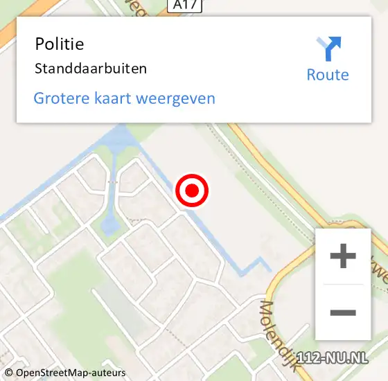 Locatie op kaart van de 112 melding: Politie Standdaarbuiten op 28 december 2023 18:47