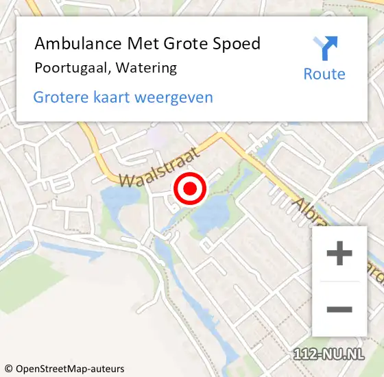 Locatie op kaart van de 112 melding: Ambulance Met Grote Spoed Naar Poortugaal, Watering op 28 december 2023 19:10